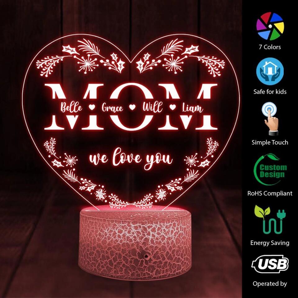 Mom We Love You Personalized 3D Led Light