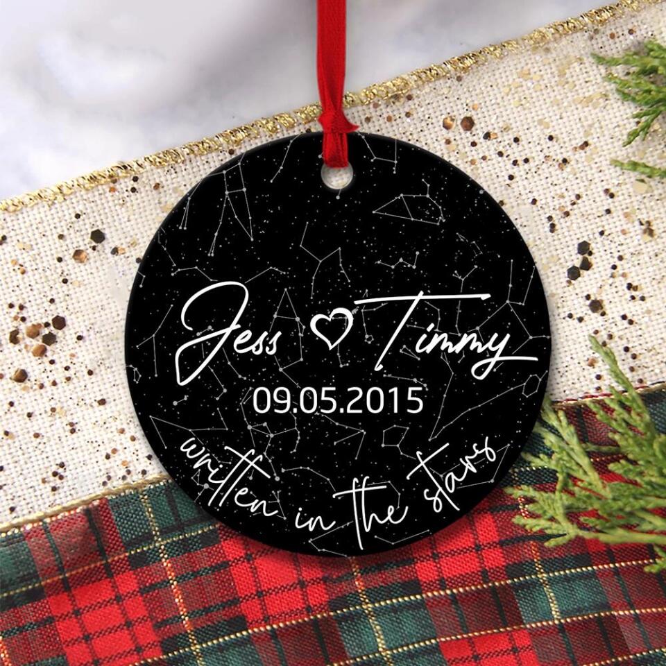 Personalized Valentine Gifts - Written In The Stars - Custom Star Map - Personalized Ornament - Christmas Gift for Her or Him