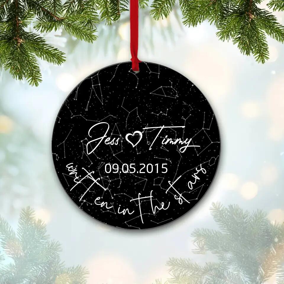 Personalized Valentine Gifts - Written In The Stars - Custom Star Map - Personalized Ornament - Christmas Gift for Her or Him