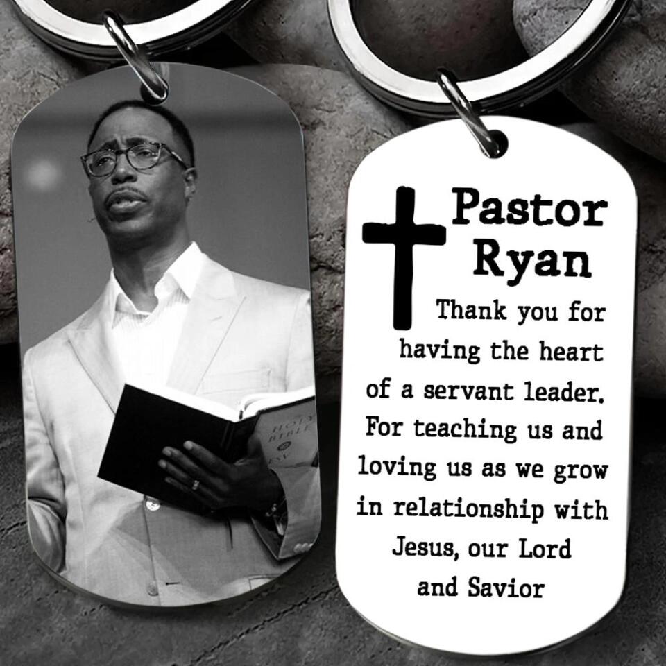 Pastor Thank You for Having the Heart of a Servant Leader - Personalized Pastor's Name - Custom Pastor's Photo - Christian/Jesus - Appreciation Gift for Pastor - 210ICNNPKC065