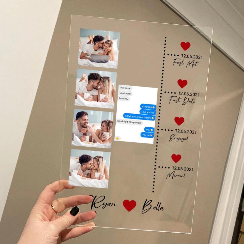Love Journey Anniversary - Personalized Acrylic Plaque Gift - Gifts For Couples on Anniversaries Valentine