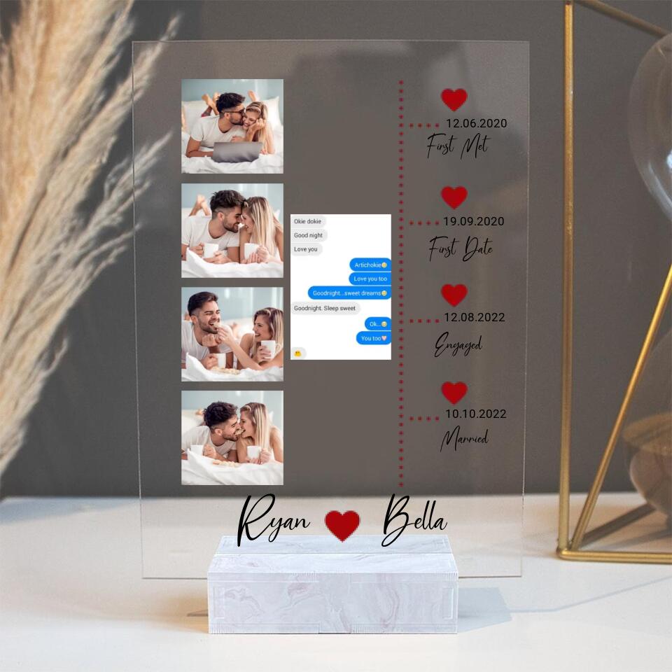 Love Journey Anniversary - Personalized Acrylic Plaque Gift - Gifts For Couples on Anniversaries Valentine