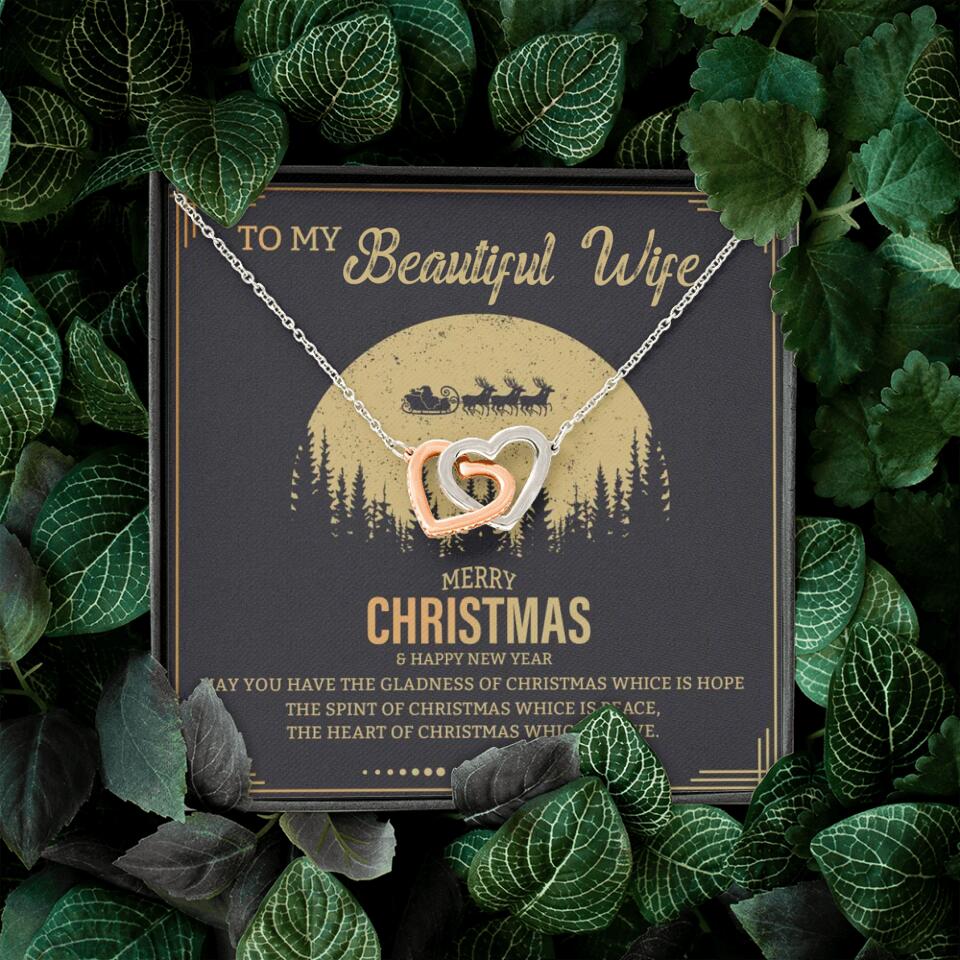 To My Beautiful Wife Merry Christmas - Personalized Christmas Gift for Her/Wife - Best Meaningful Gift for your Lovers - White Gold Necklace For Christmas - 210IHPNPJE432