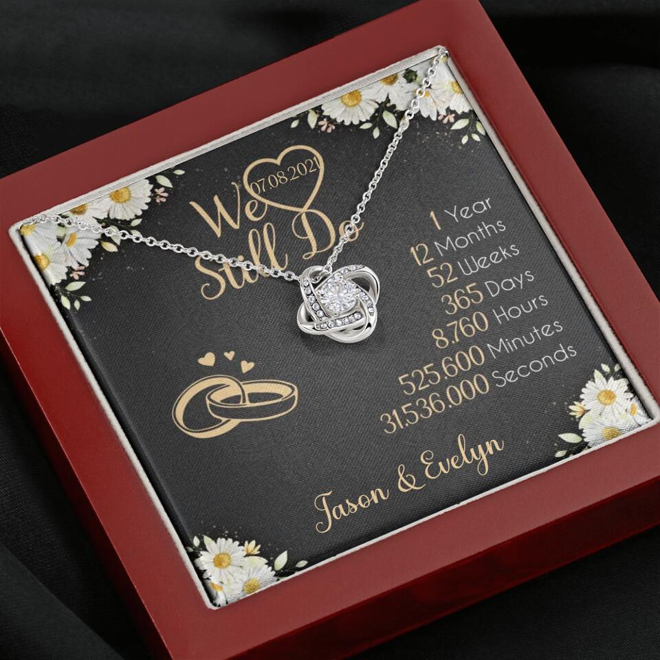 Personalized Valentine Gifts - We Still Do 1 Year - Personalized Necklace - 1st Anniversary Gift for Her