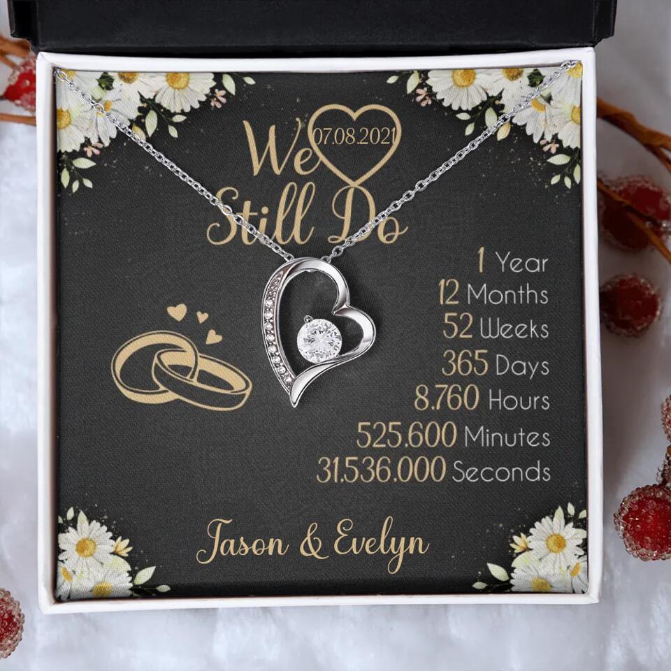 Personalized Valentine Gifts - We Still Do 1 Year - Personalized Necklace - 1st Anniversary Gift for Her
