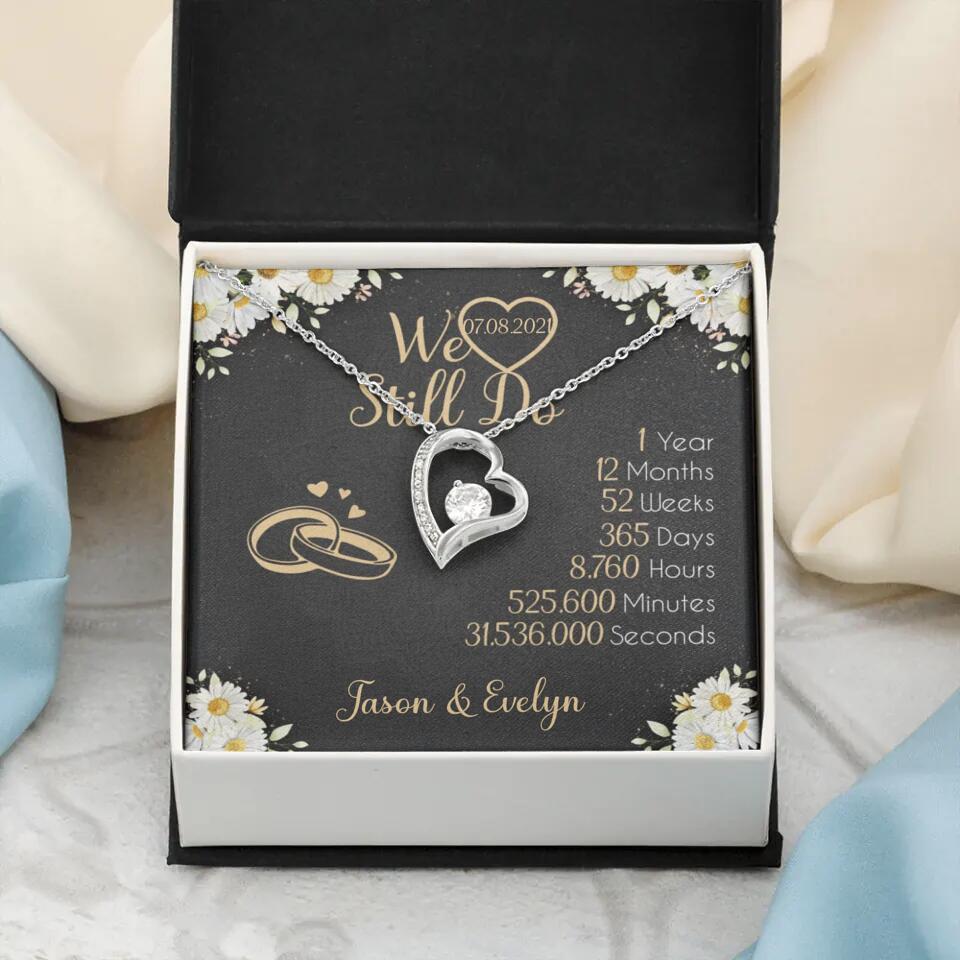 Personalized Valentine Gifts - We Still Do 1 Year - Personalized Necklace - 1st Anniversary Gift for Her