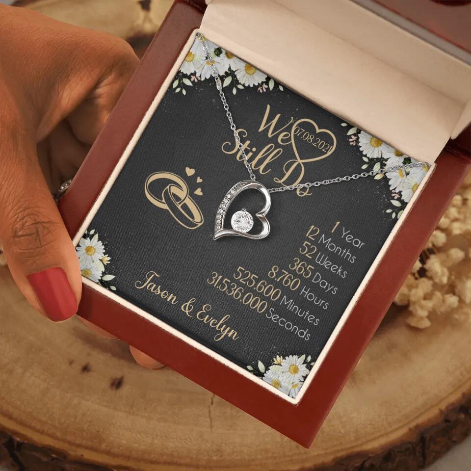 Personalized Valentine Gifts - We Still Do 1 Year - Personalized Necklace - 1st Anniversary Gift for Her