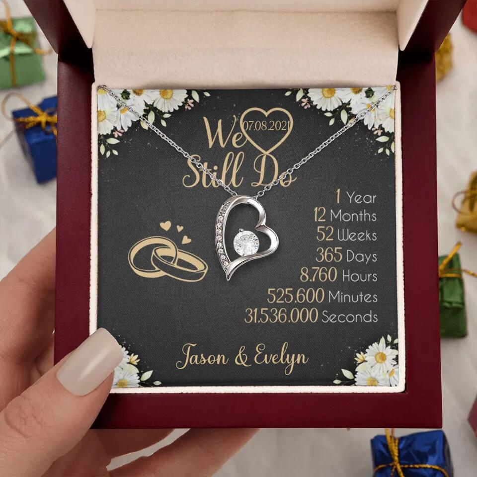 Personalized Valentine Gifts - We Still Do 1 Year - Personalized Necklace - 1st Anniversary Gift for Her