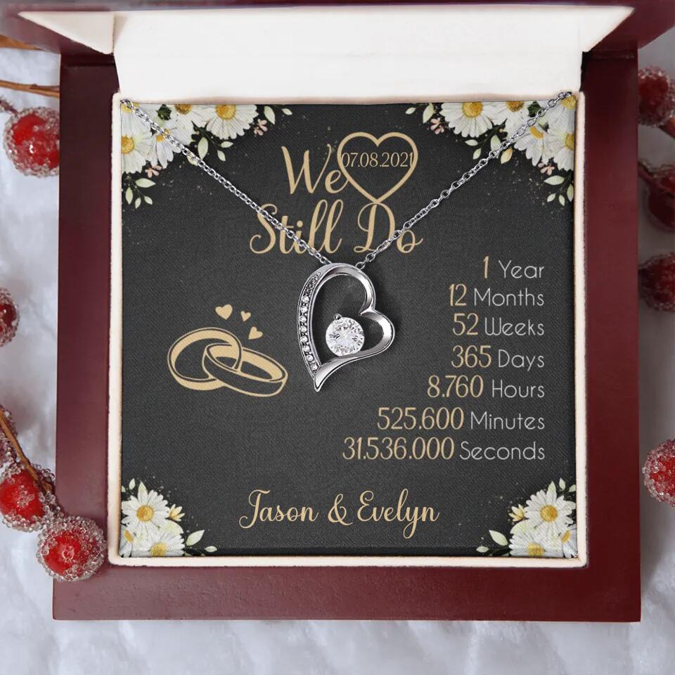Personalized Valentine Gifts - We Still Do 1 Year - Personalized Necklace - 1st Anniversary Gift for Her