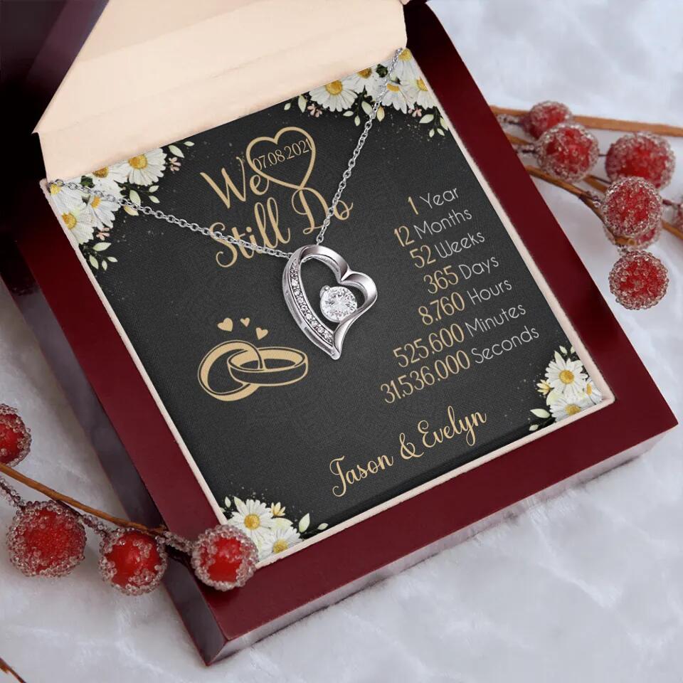Personalized Valentine Gifts - We Still Do 1 Year - Personalized Necklace - 1st Anniversary Gift for Her