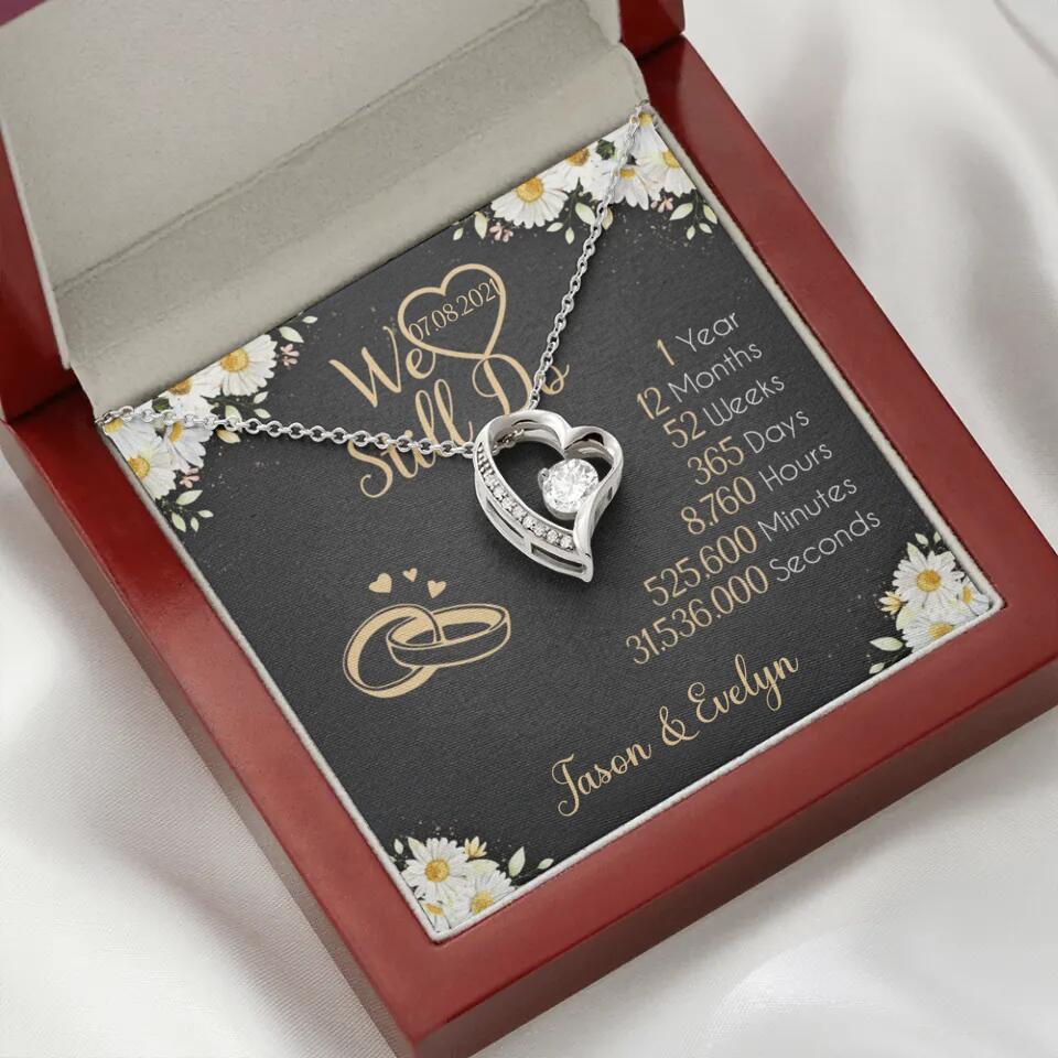 Personalized Valentine Gifts - We Still Do 1 Year - Personalized Necklace - 1st Anniversary Gift for Her