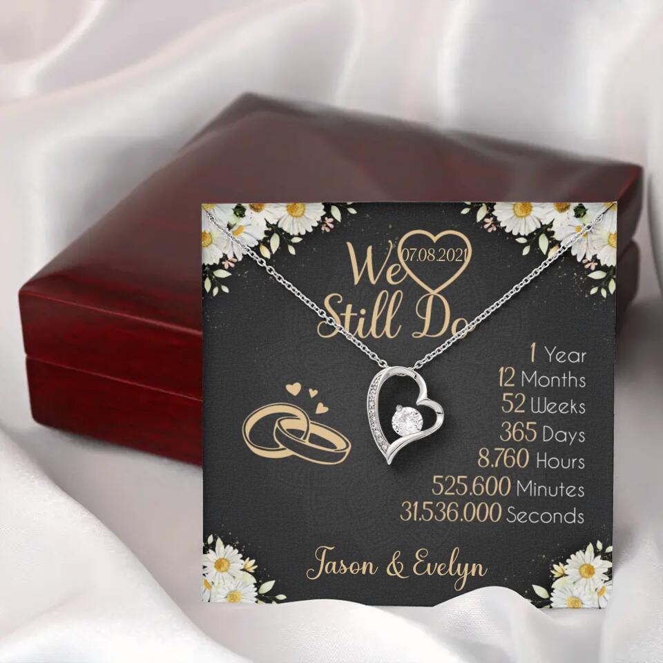 Personalized Valentine Gifts - We Still Do 1 Year - Personalized Necklace - 1st Anniversary Gift for Her