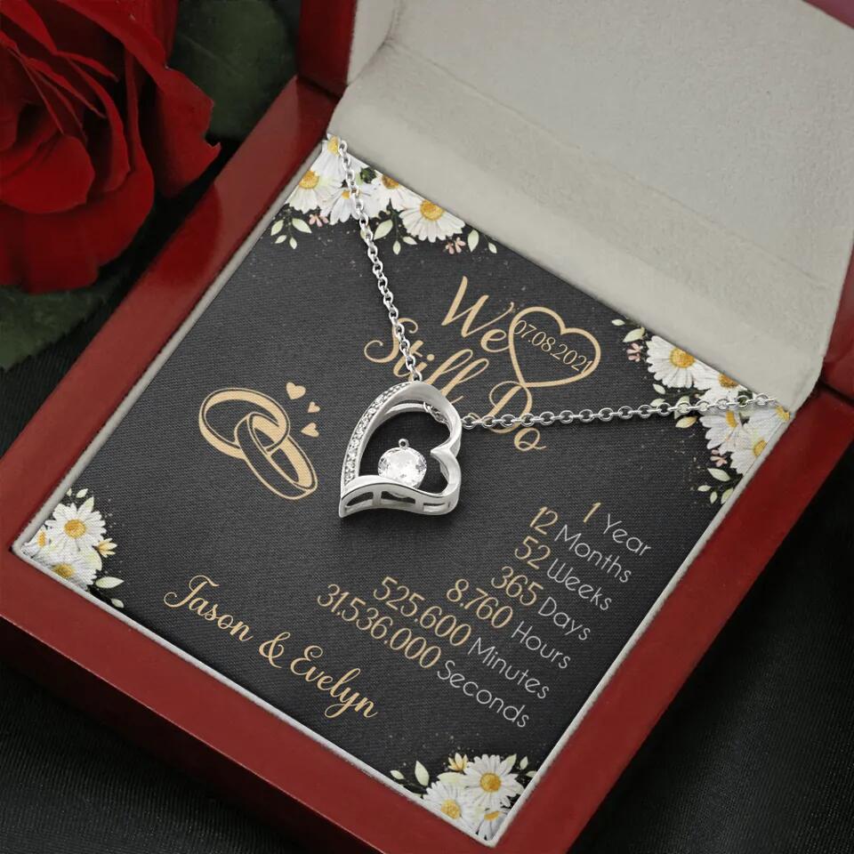 Personalized Valentine Gifts - We Still Do 1 Year - Personalized Necklace - 1st Anniversary Gift for Her
