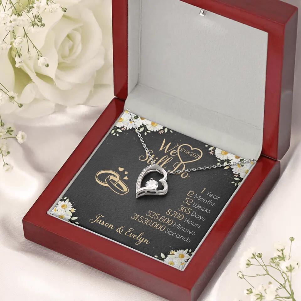 Personalized Valentine Gifts - We Still Do 1 Year - Personalized Necklace - 1st Anniversary Gift for Her