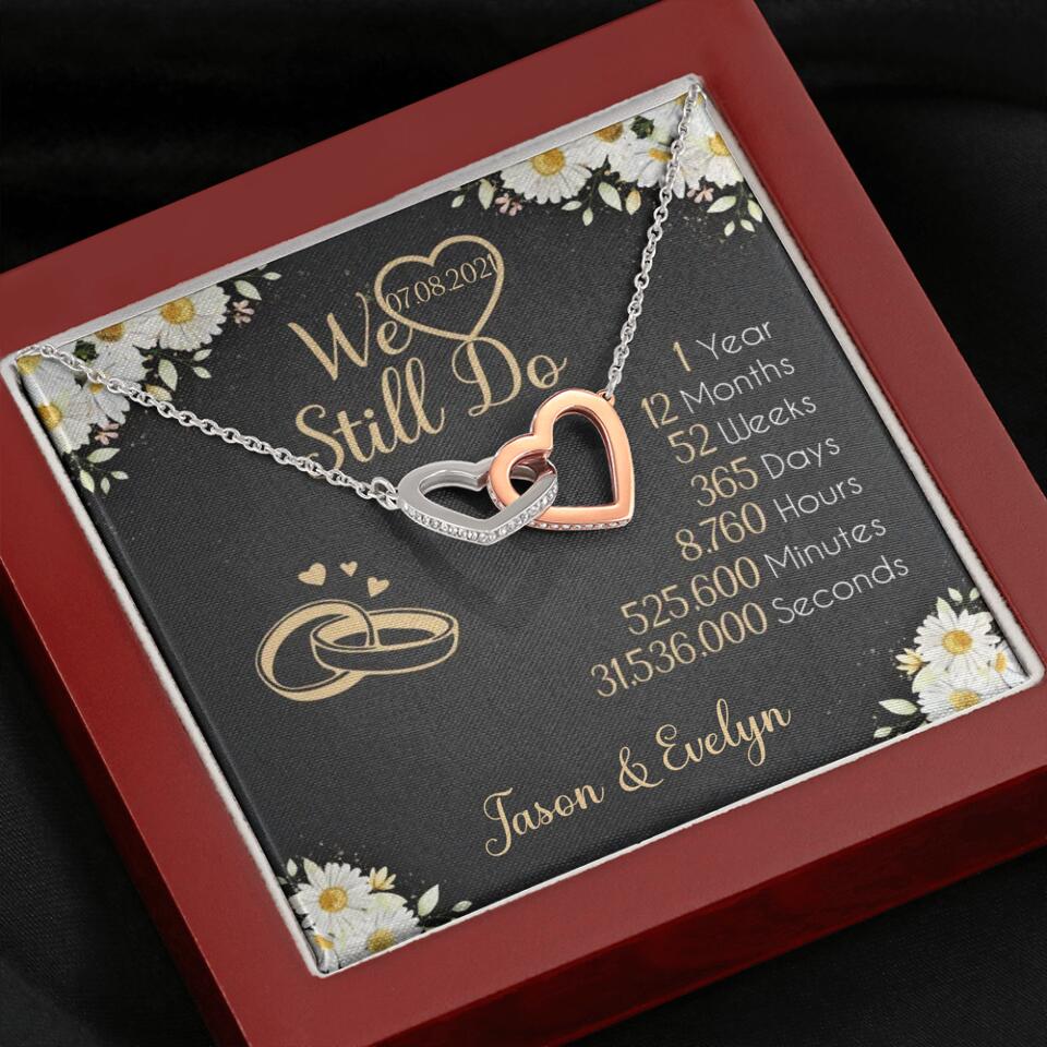 Personalized Valentine Gifts - We Still Do 1 Year - Personalized Necklace - 1st Anniversary Gift for Her