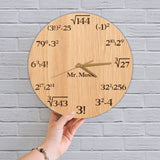 Math Teacher, Mathematics Wall Clock - Personalized Acrylic/Wooden Wall Clock