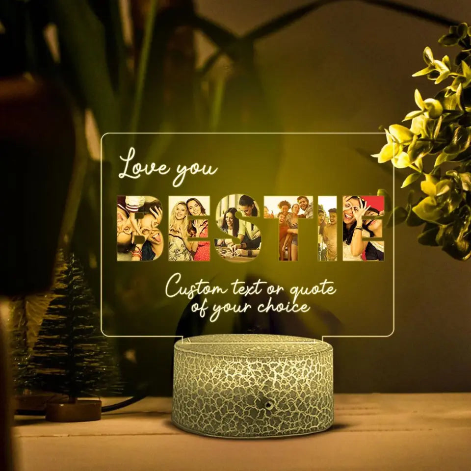 Photo &amp; Quotes for Bestie Personalize Night Light