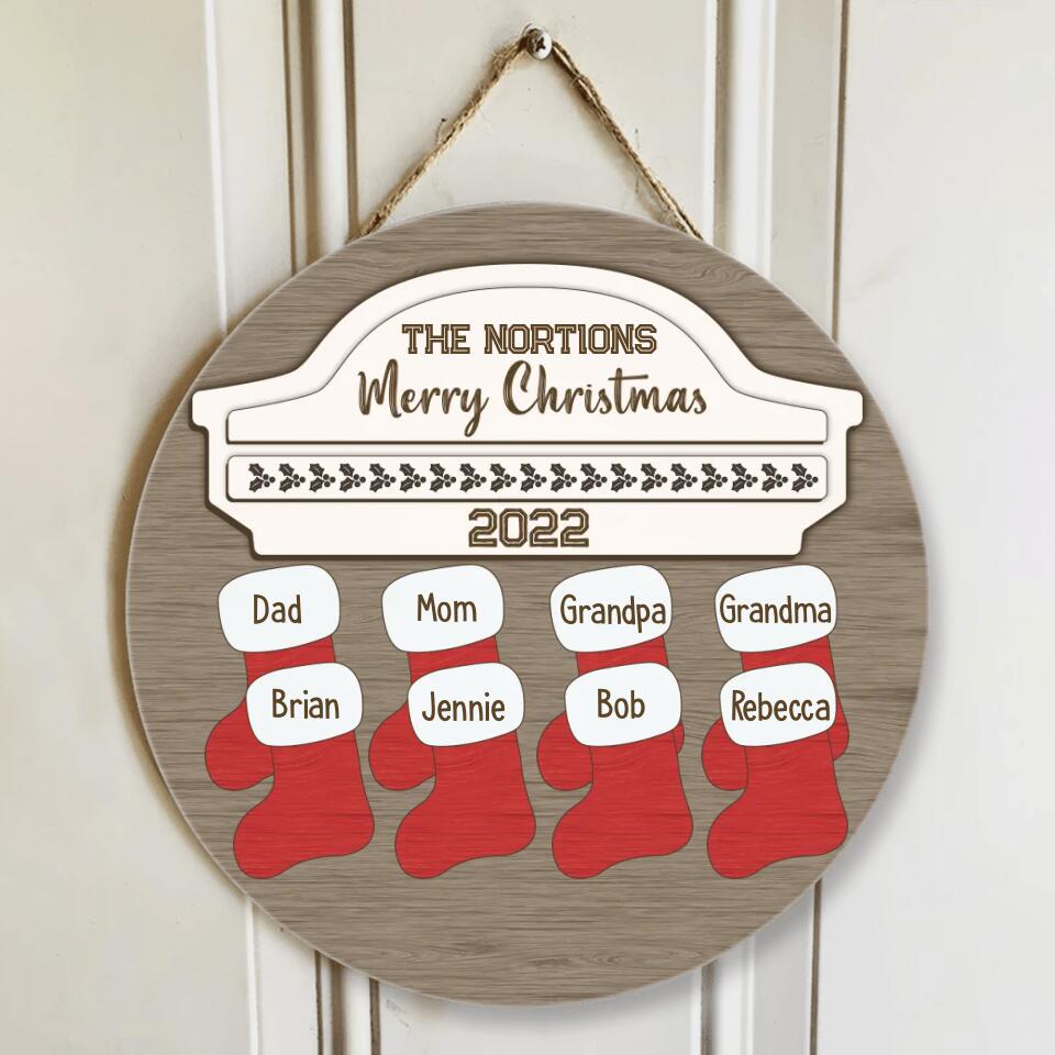Custom Family Member - Personalized Round Wood Sign - Best Gifts for Family On Christmas - 210IHPNPRW376
