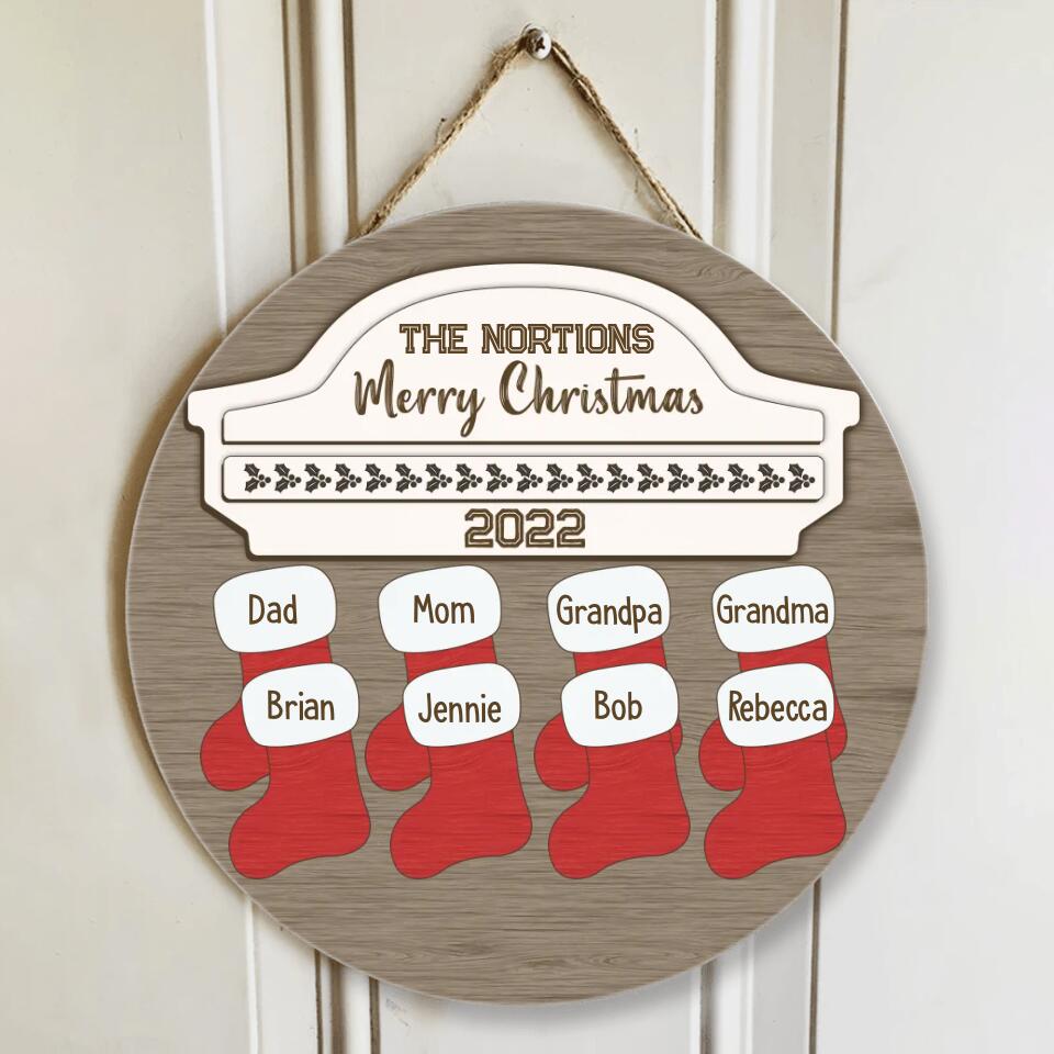 Custom Family Member - Personalized Round Wood Sign - Best Gifts for Family On Christmas - 210IHPNPRW376