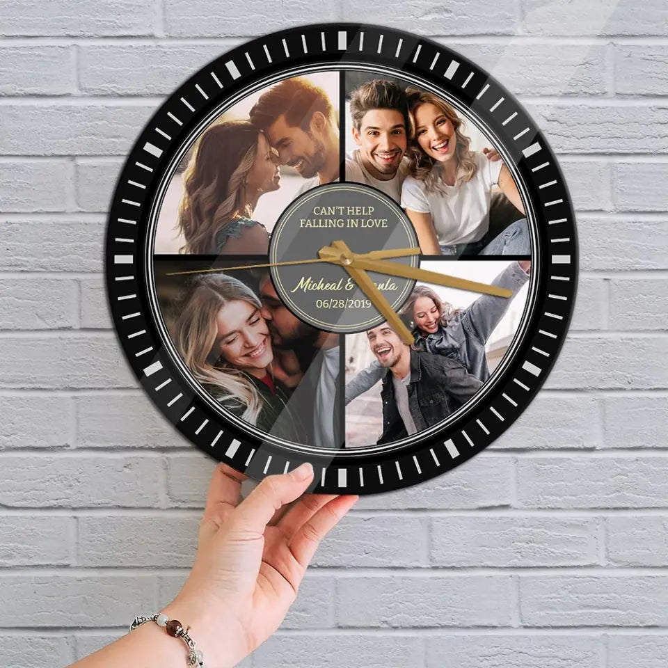 Can&#39;t Help Falling In Love - Personalized Vinyl Record Wall Clock
