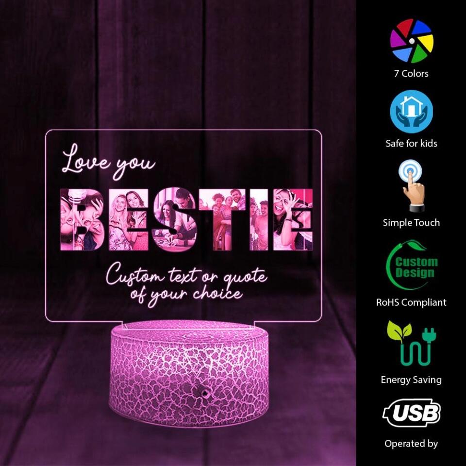 Photo & Quotes for Bestie Personalize Night Light