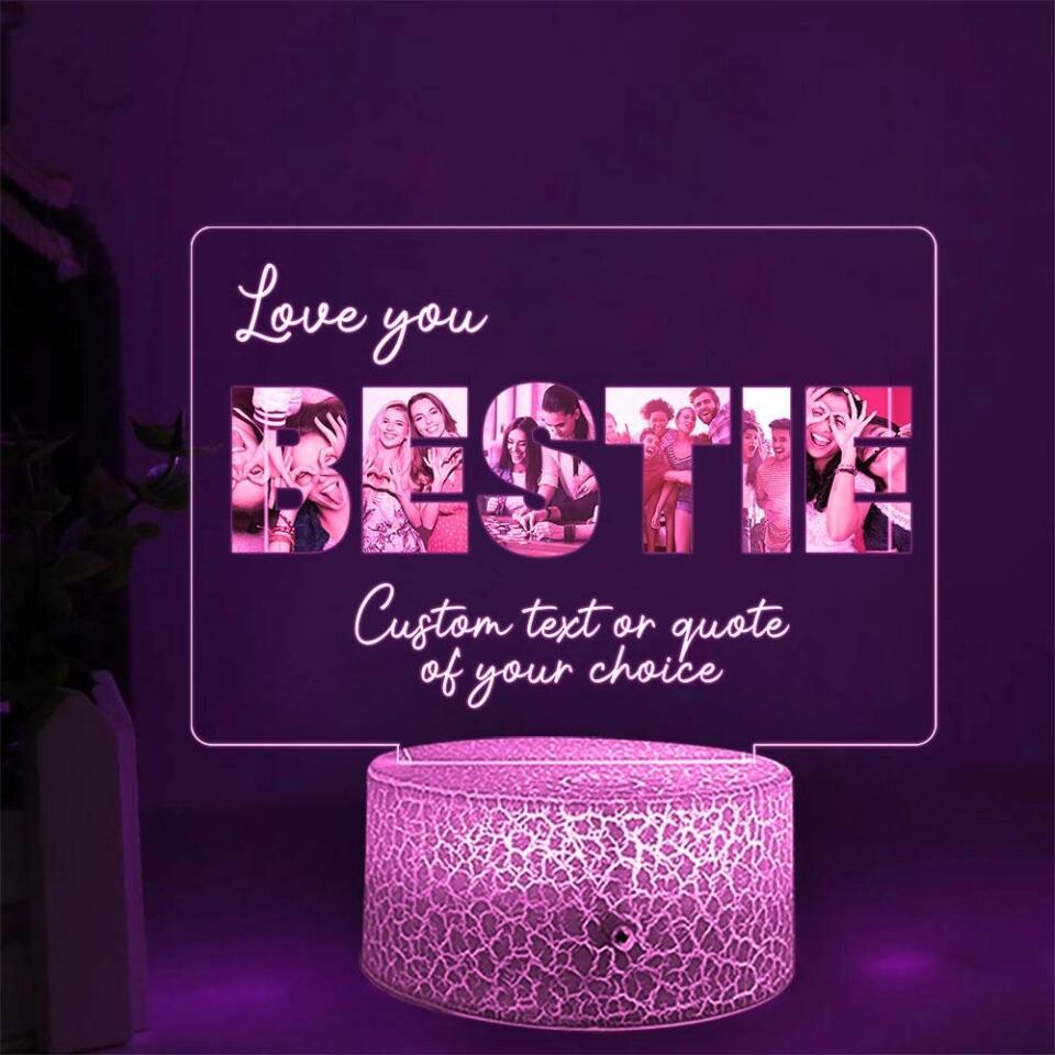 Personalized Photo & Quotes for Bestie - Custom Printed Night Light - Friendship Anniversary Gift for BFF/Best Friend - 210ICNLNLL007