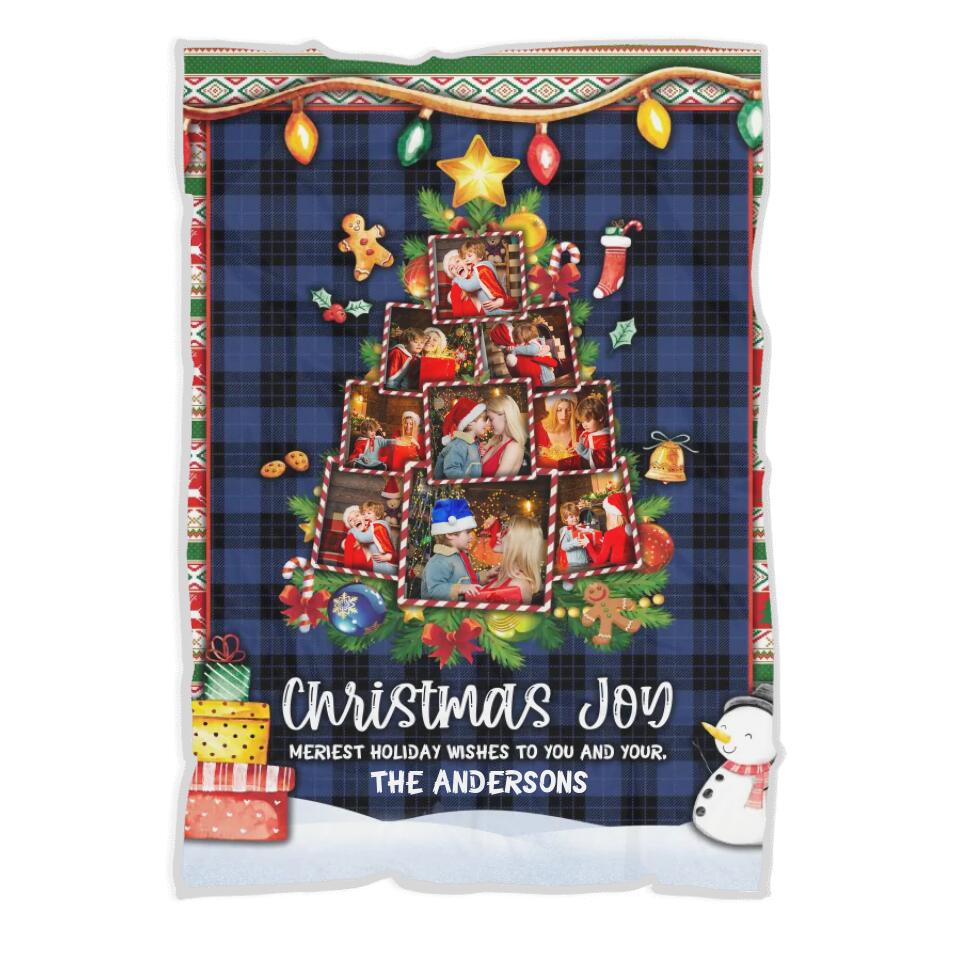 Christmas Joy Meriest Holiday Wishes To You And Yours - Personalized Upload Photo Blanket - Best Gift For Your Kids/Son/Grandchildren On Christmas - 210IHNUNBL722