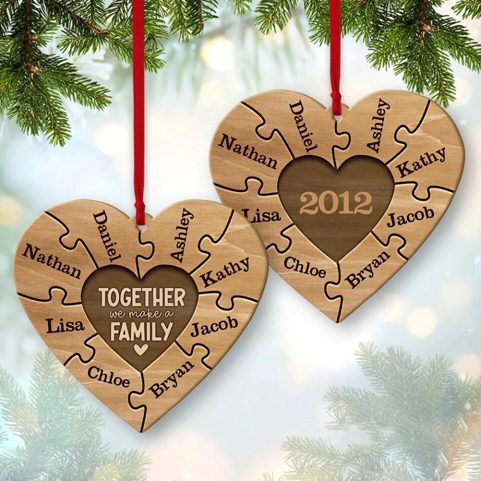 Together we make a Family - Personalized Ornament for Christmas Tree - Meaningful Gift for Christmas