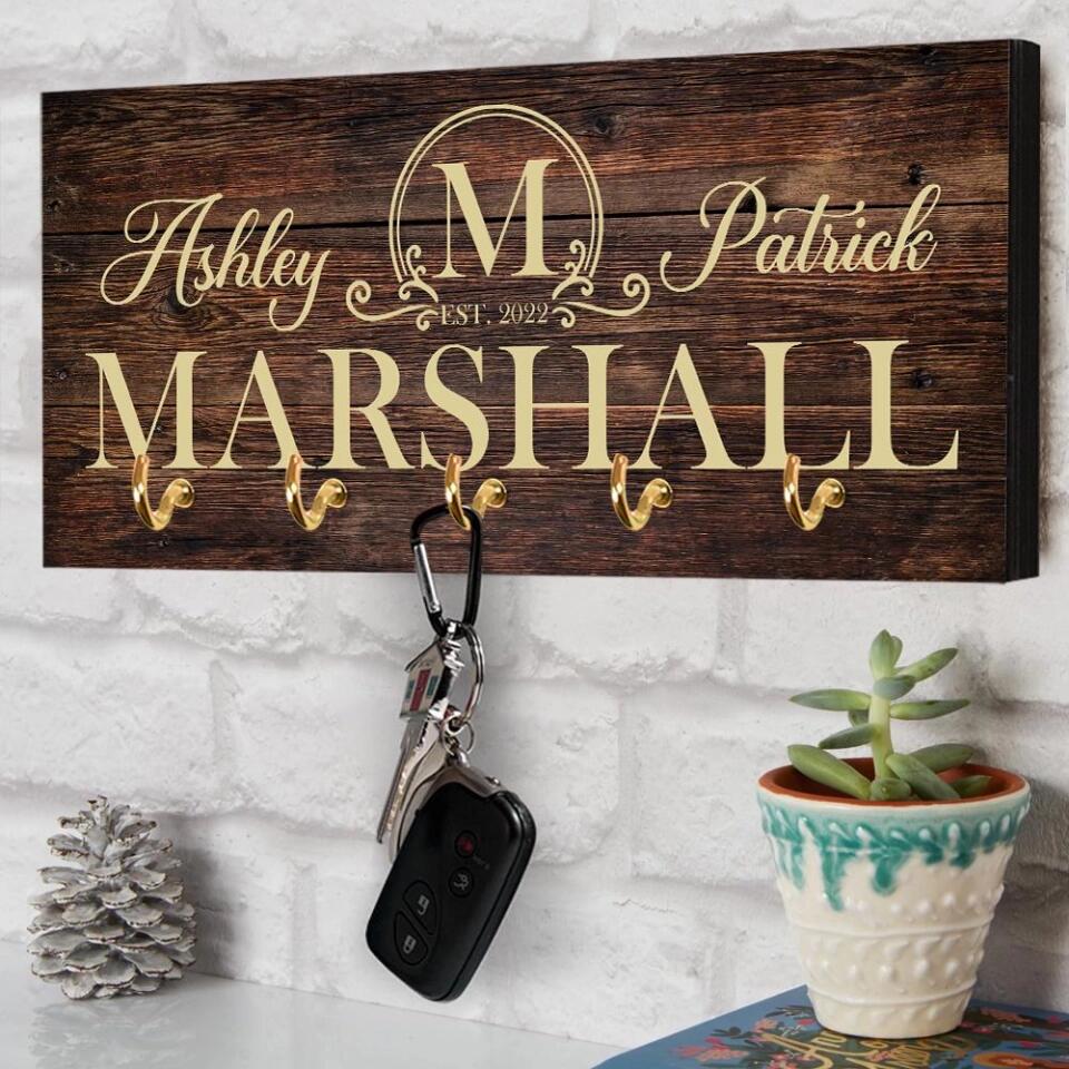 Home Sweet Home - Personalized Wooden Key Holder Hanger - Best Gifts For Family Grandparents Parents On Christmas - 210IHPBNKH441