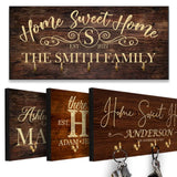 Home Sweet Home - Personalized Wooden Key Holder Hanger - Best Gifts For Family Grandparents Parents On Christmas - 210IHPBNKH441
