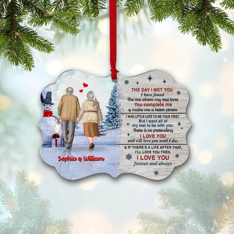 The Day I Met You I Have Found The One Old Couple Personalized Christmas Ornaments