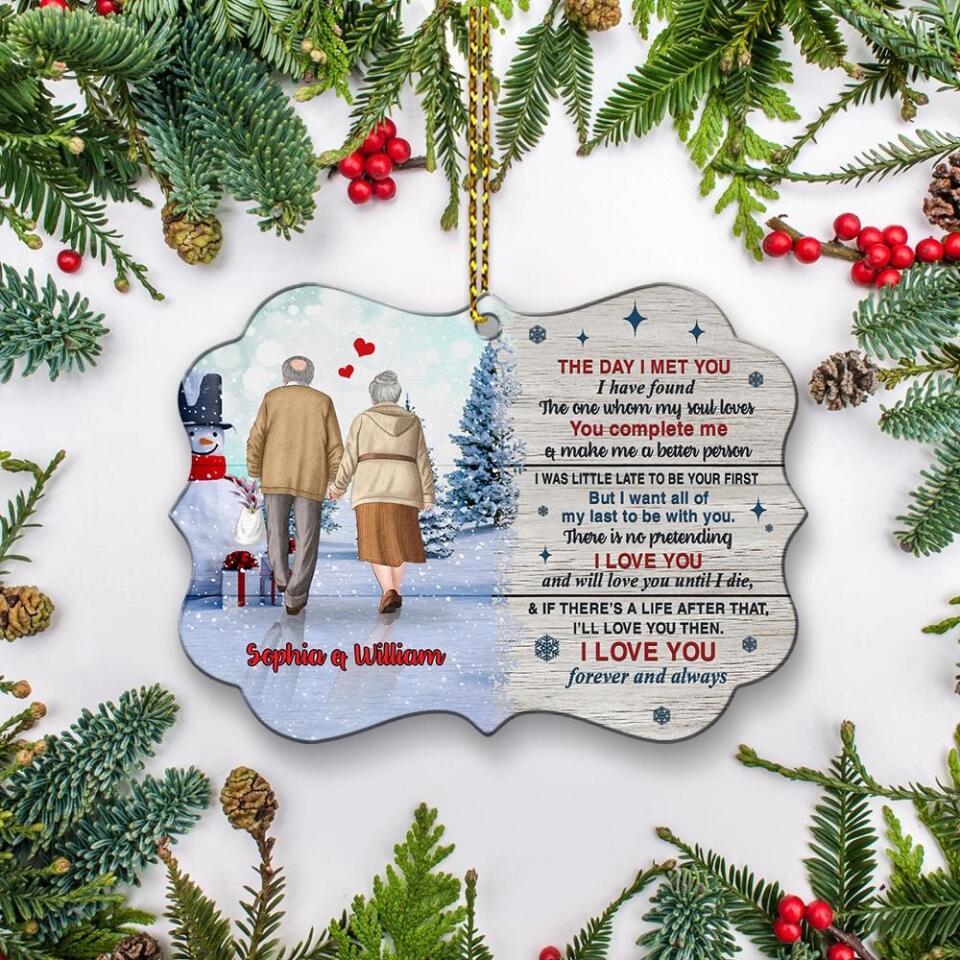 The Day I Met You I Have Found The One Old Couple Personalized Christmas Ornaments