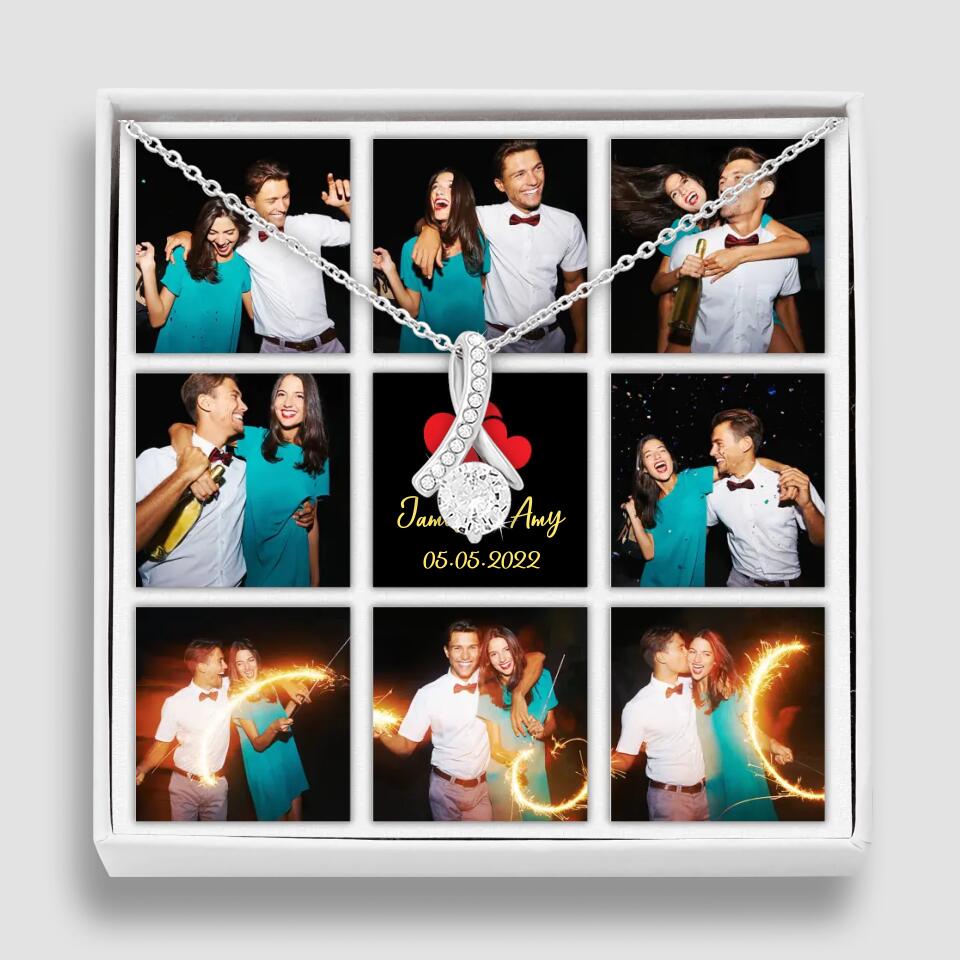 Personalized Valentine Gifts - Custom Name, Text and Date - Personalized Necklace - Gift for Her