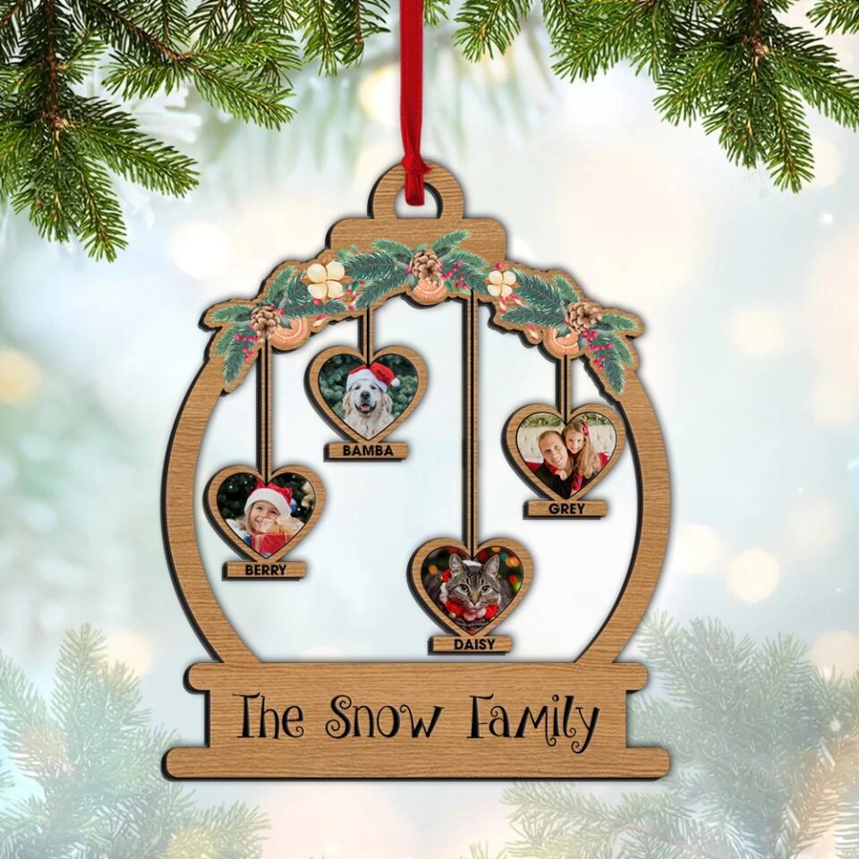Our Family On Christmas - Personalized Upload Photo 2-layers Ornament