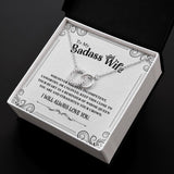 To My Badass Wife/Girlfriend - Personalized Christmas Gift for Her/Wife - Best Meaningful Gift for your Lovers - White Gold Necklace for Christmas - 210IHPNPJE413