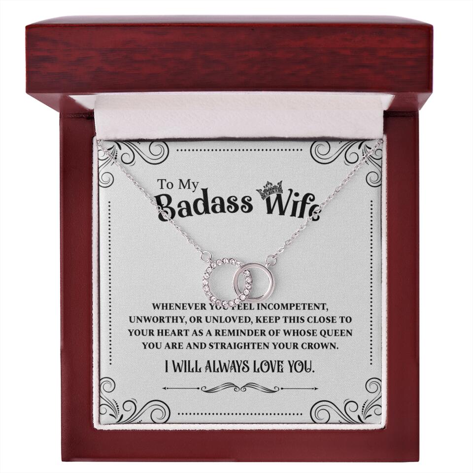 Meaningful Message To My Badass Wife Girlfriend Custom Necklace Anniversary Gift For Her