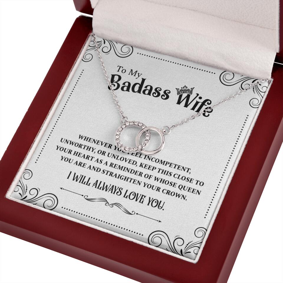 Meaningful Message To My Badass Wife Girlfriend Custom Necklace Anniversary Gift For Her