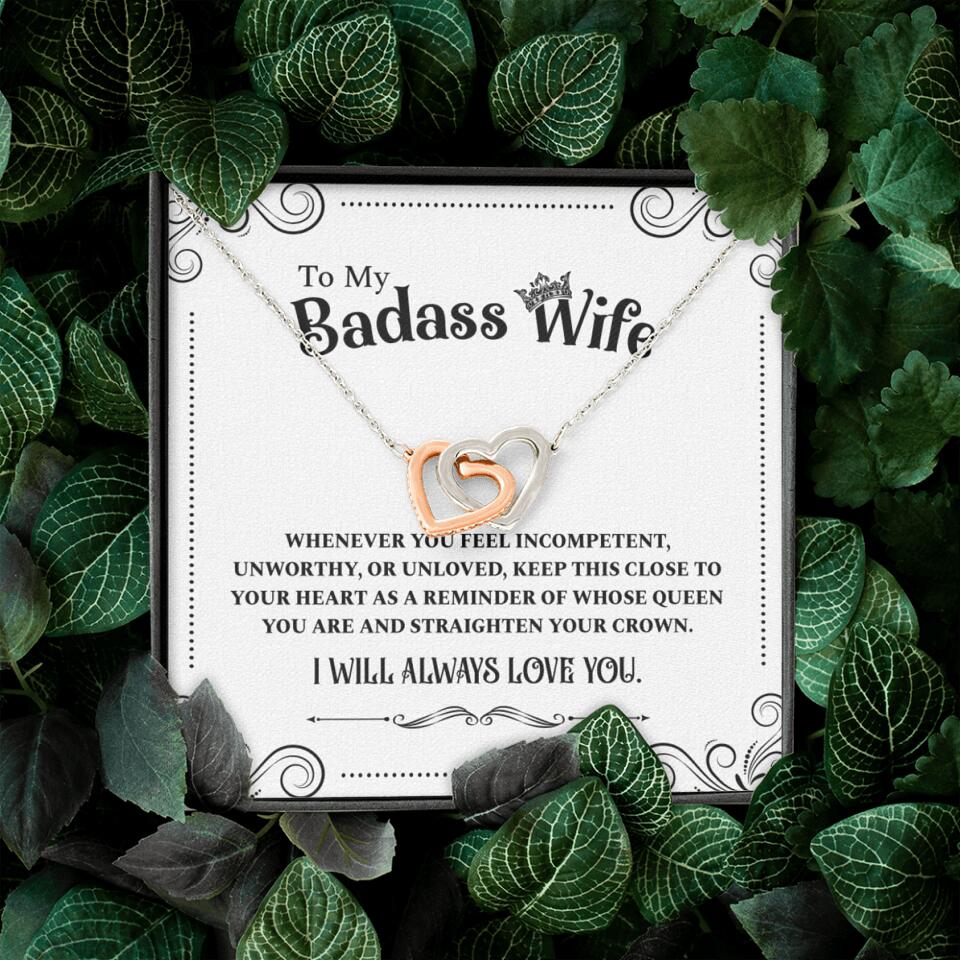 Meaningful Message To My Badass Wife Girlfriend Custom Necklace Anniversary Gift For Her