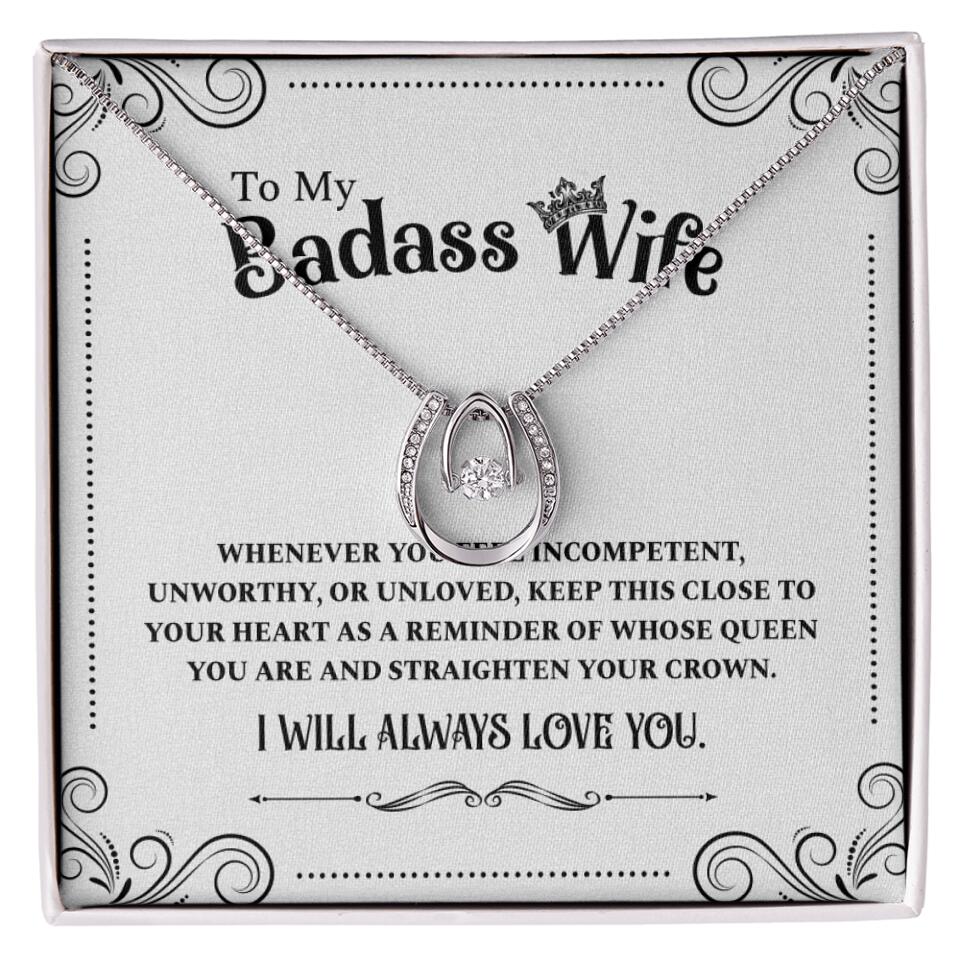Meaningful Message To My Badass Wife Girlfriend Custom Necklace Anniversary Gift For Her
