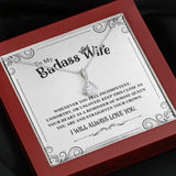 To My Badass Wife/Girlfriend - Personalized Christmas Gift for Her/Wife - Best Meaningful Gift for your Lovers - White Gold Necklace for Christmas - 210IHPNPJE413