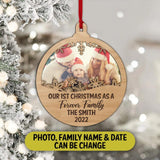 Our First Christmas As A Forever Family - Personalized Mix 2 Layered Ornament - Best Gifts for Her Him On Christmas - 210IHPUNOR380