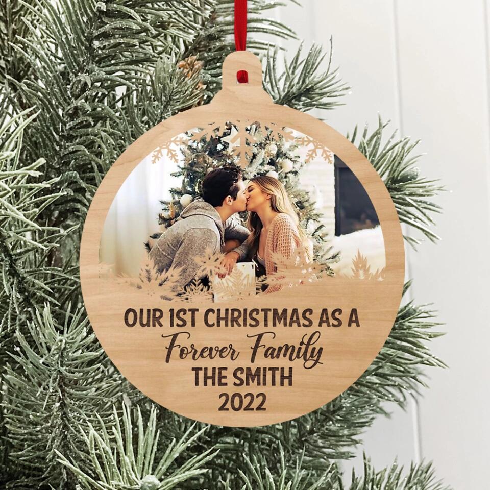 Our First Christmas As A Forever Family - Personalized Mix 2 Layered Ornament - Best Gifts for Her Him On Christmas - 210IHPUNOR380