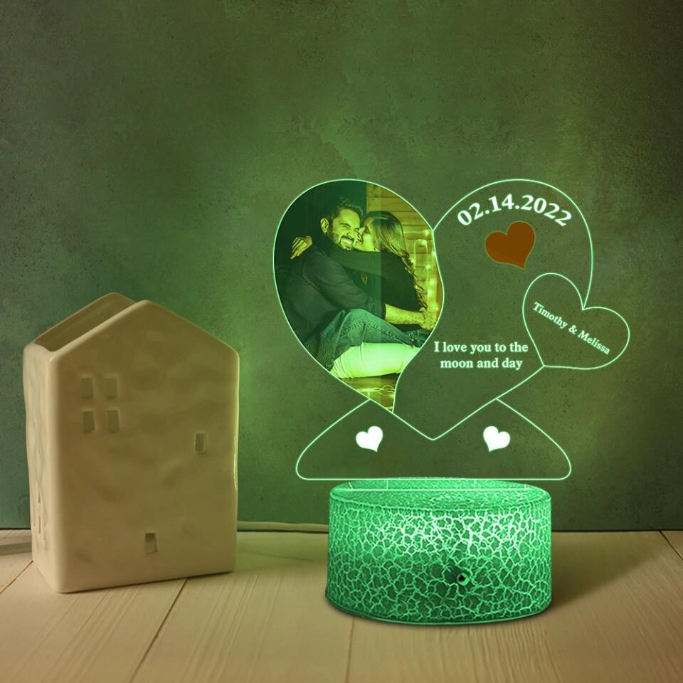Best Gift for Christmas, Home Decor, Room Decor - Personalized Printed Night Light for Couple, Husband and Wife, Custom Photo and Name Led Light - 210IHNLNLL762