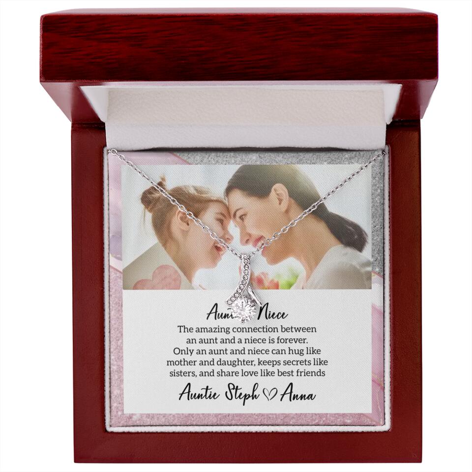 The Amazing Connection Between an Aunt and a Niece is Forever Personalized Necklace Gift for Niece