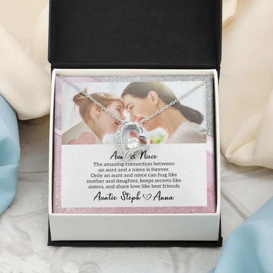 The Amazing Connection Between an Aunt and a Niece is Forever Personalized Necklace Gift for Niece