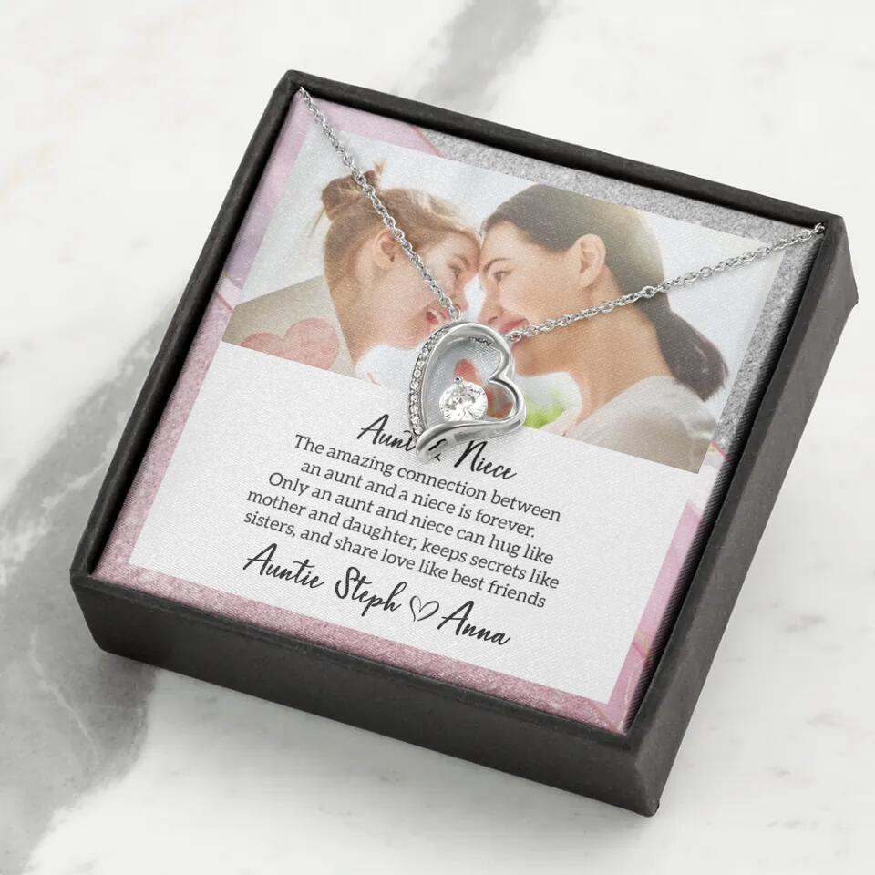 The Amazing Connection Between an Aunt and a Niece is Forever Personalized Necklace Gift for Niece