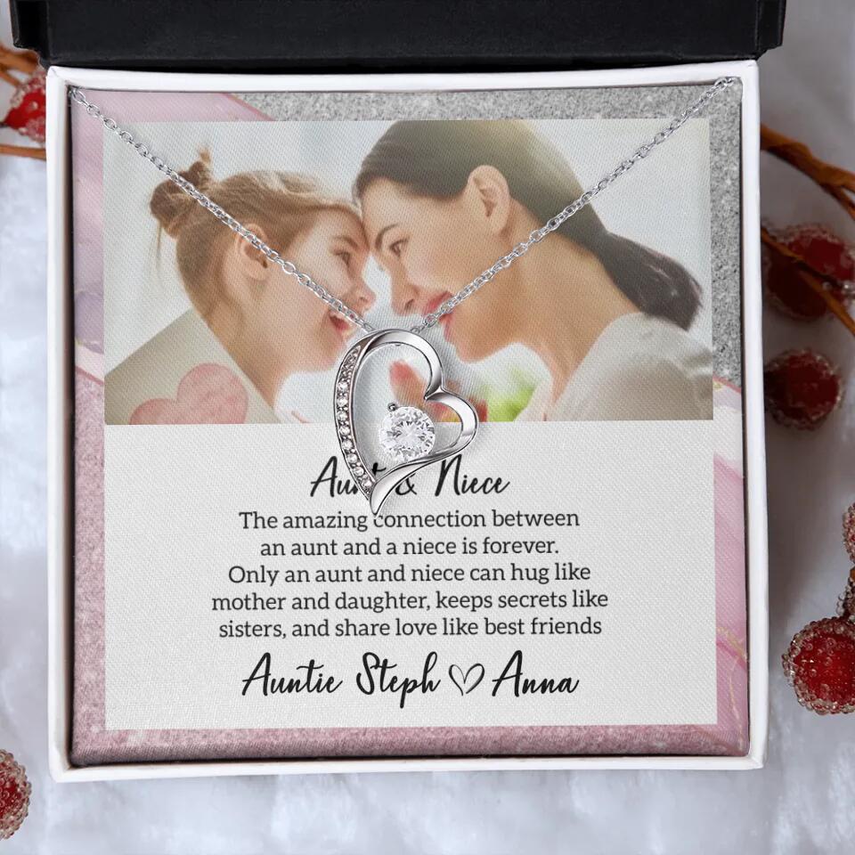The Amazing Connection Between an Aunt and a Niece is Forever Personalized Necklace Gift for Niece