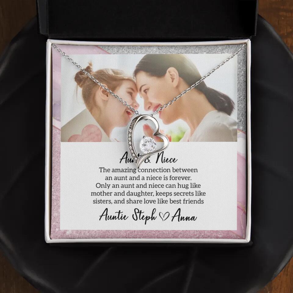 The Amazing Connection Between an Aunt and a Niece is Forever Personalized Necklace Gift for Niece