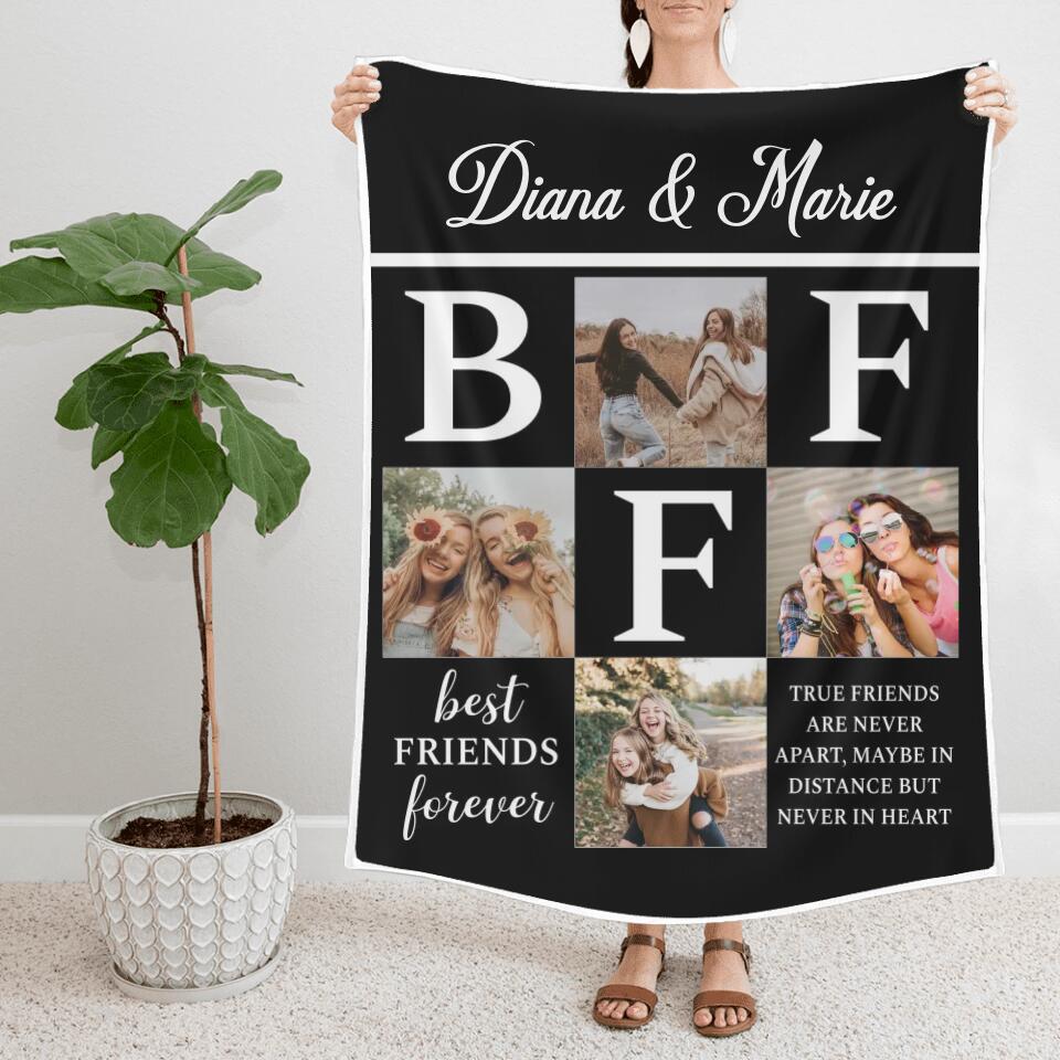 Best Friends Forever, True Friends Are Never Apart - Personalized Blanket - Gift For Best Friends