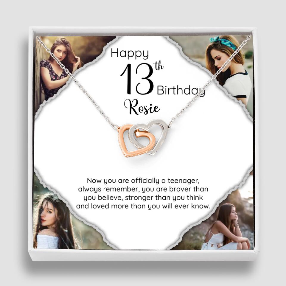 Now You Are Officially A Teenager - Personalized White Gold Necklace - 13th Birthday Gift For Her